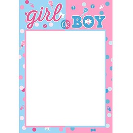 7-gost Baby Shower Gender Reveal Party Boy or Girl Photo Booth Props Frame Party Decorations Supplies