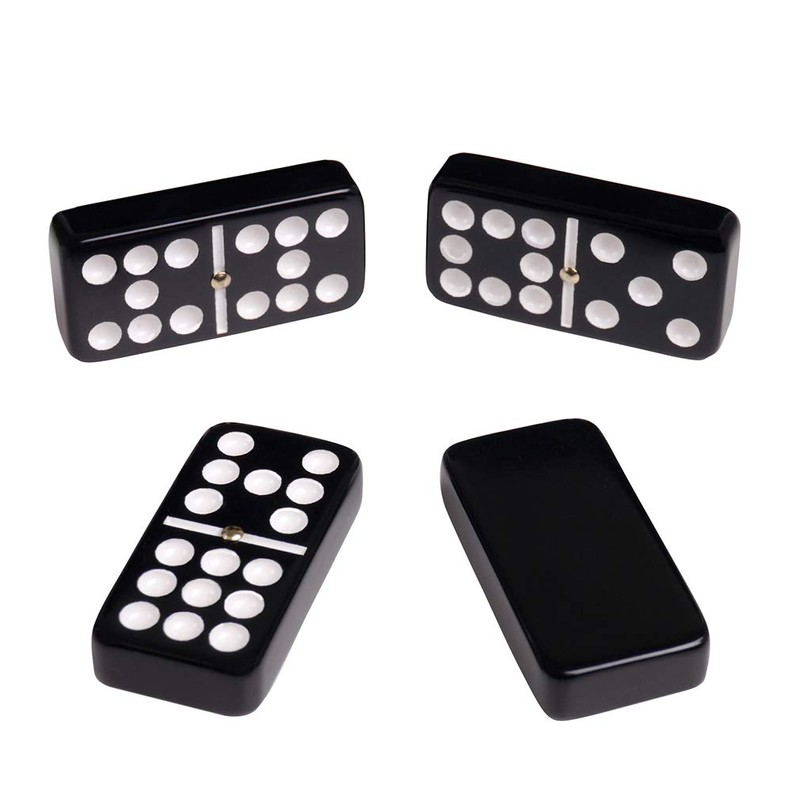 Silverman & Co. Double 9 Large Black Domino Set -