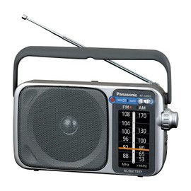 Panasonic Portable AM/FM Radio, Battery Operated Analog Radio, AC Powered, Silver (RF-2400D)