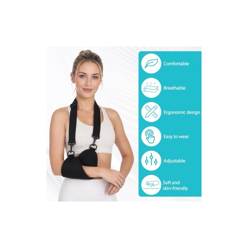 Adjustable Arm Sling with Black Storage Bag,Adjustable Sling for Arm