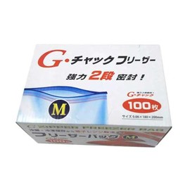 Platech FM-100 Freezer Bag, 2-Stage Zipper Freezer, Extra Volume, Medium, 100 Sheets, Transparent