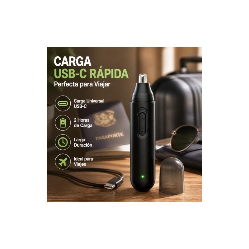 Rasuradora Nariz Cortapelos Orejas Barba Ceja Negro