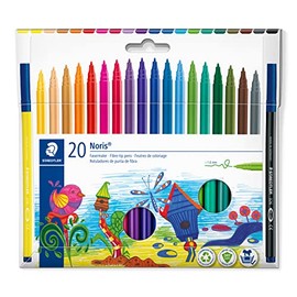STAEDTLER - Paquete de 20 Bolígrafos Noris de Fibra, Variedad de Colores, 1.0mm, 326 C20