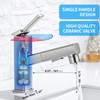 HANLIAN Single Hole Bathroom Pull Out Faucet with Rotating Spout,