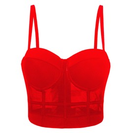 Woboren Women's Corset Bustier Crop Top Wedding Party Rhinestone Diamond Push up Bra Slim Vest