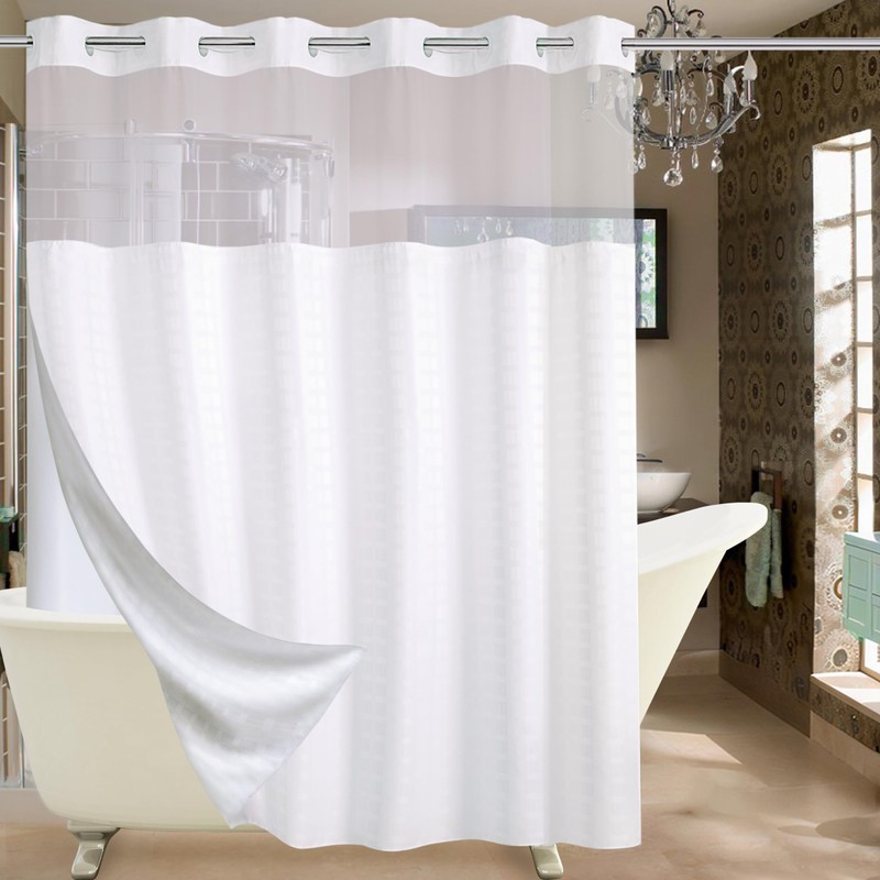 Conbo Mio Extra Wide No Hook Shower Curtain with Snap