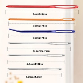 17PCS Yarn Needles Large Eye for Crochet, Crochet Kit with Big Eye Bent for Tapestry & Sewing Needle, Blunt Needles Wool Needles for Embroidery Tapestry Needle,Darning Needles for Yarn,Plastic Needles