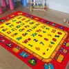Kids Rugs Educational/Playtime Red Yellow Fun Learning Numbers ABC’s Letters