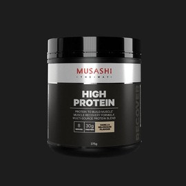 무사시 하이 프로틴 바닐라 밀크쉐이크 단백질 파우더 375g Musashi High Protein Vanilla Milkshake Protein Powder 375g