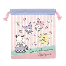 Kei Company CKC14-SAC Sanrio Characters Drawstring Bag, H 8.1 x W 7.1 inches (205 x 180 mm)