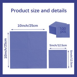 100 Pcs 2-Ply Blue Napkin Disposable Cocktail Napkin Beverage Napkins 5 x 5 In Dessert Napkins for Dinner Wedding Birthday Party Bridal Anniversary Reception Event (Dark Blue)