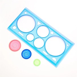 EYAKEG 1 Pcs Transparent Blue Plastic Washable Drawing Painting Graphics Stencils Scale Template Sets for Kid Craft, School Project