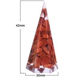 SUNYIK Mini 7 Chakra Orgone Pyramid Set of 7, 6 Faceted Crystal Point Wand Orgonite Energy Generator for Protection Reiki Balancing Yoga Meditation