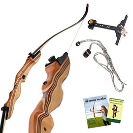 KESHES Takedown Hunting Recurve Bow and Arrow - 62 Archery Bow for Teens and Adults, 15-60lb Draw Weight - Right and Left Handed, Archery Set Bowstring Arrow Rest Stringer Tool Sight (20 LB, Right)