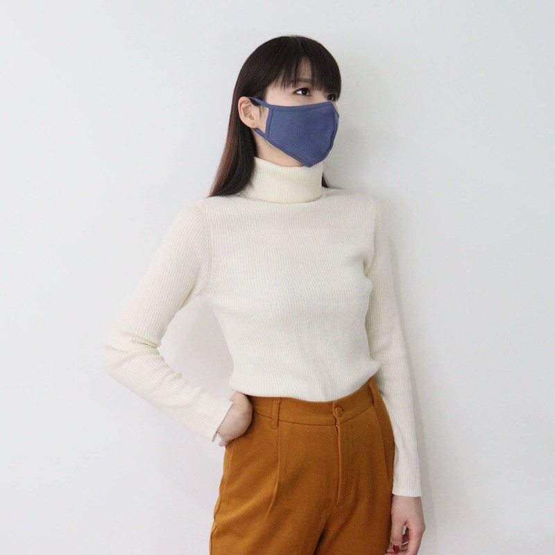 [セラオ] コットンマスク (3枚入) ベーシックカラー3 ネイビー スモーキーブルー オリーヴ SRO-BC3