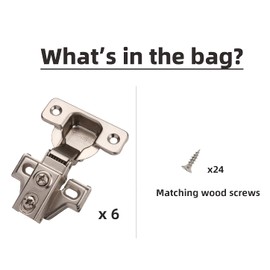 DecoBasics 5/8" Overlay Full Overlay Soft Close Cabinet Hinges for Kitchen Cabinets (6 PCS)- 105° Face Frame Concealed Cabinet Door Hinge -3 Way Adjustability Matching Screw & Easy Installation