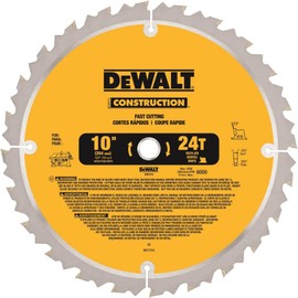 DEWALT 10-Inch Miter / Table Saw Blade, ATB, Thin Kerf, 5/8-Inch Arbor, 24-Tooth (DW3112)