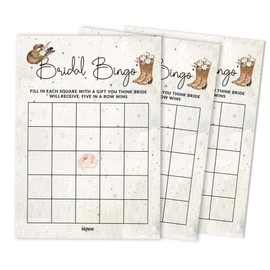 Inkdotpot Cards For Bridal Wedding Shower Bachelorette Party Bulk Blank Square Fill In Gift Ideas 50 Cowgirl Bingo Game