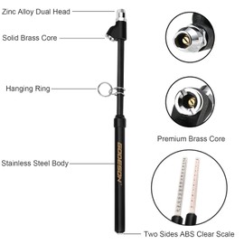 GODESON Heavy Duty Tire Pressure Gauge, Straight-On Dual Head Tire Air Gauge Range 10-150PSI, Extended Tube Tire Gauge Suitable for Semi Truck, RV,and Bus(Pack of 12)