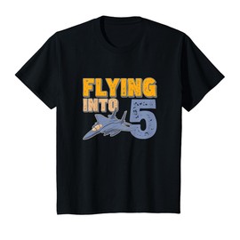 Flying Into 5 Fighter Jet 5 Year Old 5th Birthday T-Shirt