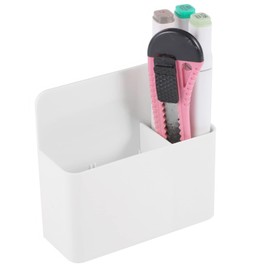 Pack of 3 Magnetic Pen Holder, Magnetic Marker Holder, Magnetic Container for Fridge Magnetic Board, Home, Office, School (White)