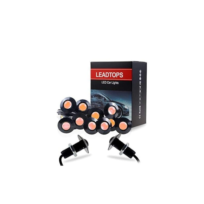 LEADTOPS Eagle Eye LED Lights, 10-pack DIY 12V Ultra thin