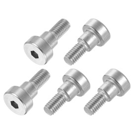 sourcing map 12Pcs 304 Stainless Steel Shoulder Bolt 8mm Shoulder Dia 6mm Shoulder Length M6 Thread Hex Socket Shoulder Bolts for Textile Hydraulic Injection Molding Machinery Industries