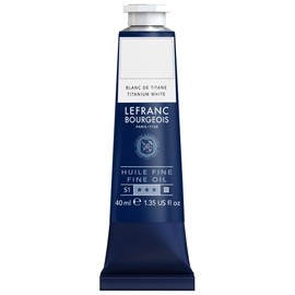 Lefranc Bourgeois - Pittura a olio fine di qualità, resistente alla luce e di consistenza uniforme, tubo da 40 ml, ideale per tele e tavole, Bianco Titanio