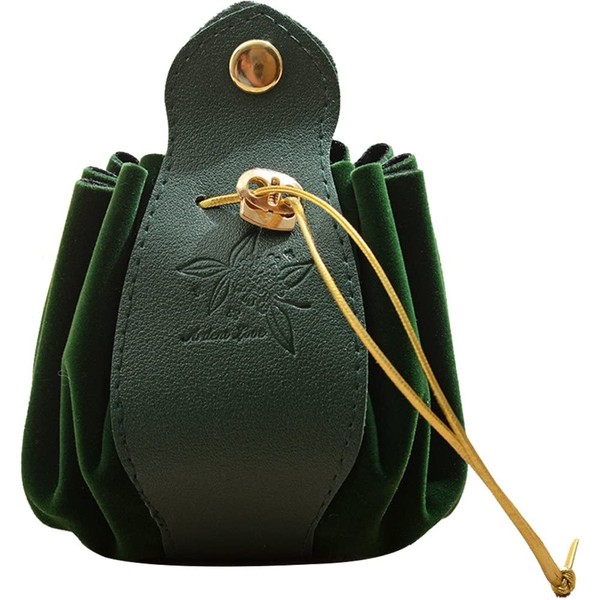 Leather Drawstring Pouch, Handmade Dice Bag, Coin Purse, Celtic Designs Slingshot Pouch for Roleplaying Game and Other Uses