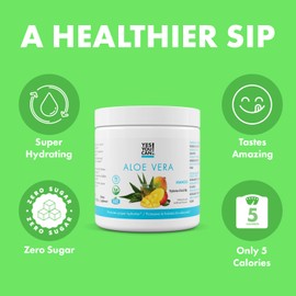 Yes You Can! Organic Aloe Vera Powder Drink Mix - Hydration Booster Infused with Pure Aloe Juice - Delicious Flavors - Made in USA - Antioxidant Rich - Mango Flavor - 40 Servings