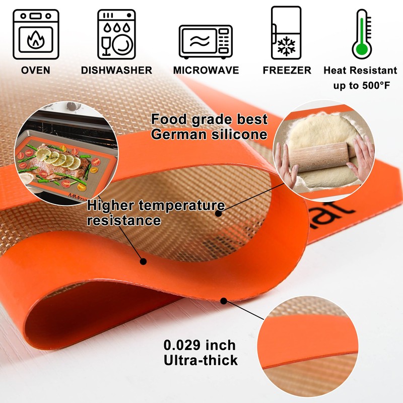 MMmat Silicone Baking Mats - Best German Silicone - Non