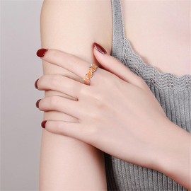 Cute Autumn Pumpkin Statement Ring for Women Fashion Silver Plated Orange Green Enamel Adjustable Expandable Open Wrap Finger Rings Comfort Fit Dainty Holiday Halloween Jewelry Gift