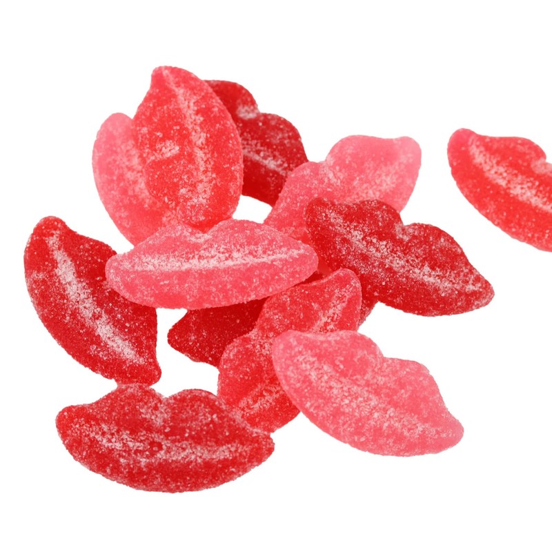 By The Cup Sour Pucker-up Gummy Lips, 2 lb Bulk