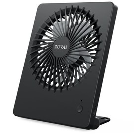 Zuvas Desk Fan Battery Operated, Rechargeable 180°Tilt Folding Personal Ultra Quiet Small Portable Fan 3 Speed Adjustable Strong Wind USB Fan For Office Bedroom Home Desktop Camping (Black)
