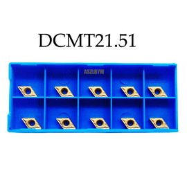 10 piezas DCMT21.51 inserto de carburo de tierra indexable para soporte de herramientas de torno, DCMT070204 insertos de barburo para torno