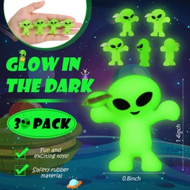 CroBlissful 30 Set Alien Figurines in Capsules Include 30pcs Small Alien Figurines and 30pcs Capsules for Space Party Favors Bag Filler Toys to Hide and Seek