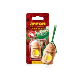 Areon Fresco Auto Duft Maiglöckchen Blume Glas Duftflakon Flakon Holz Set Hängend Anhänger Spiegel 4ml (Pack x 3)