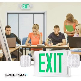 UL Listed Led 4 Packs Led Green Exit Sign with Battery Backup Combo Exit Light.