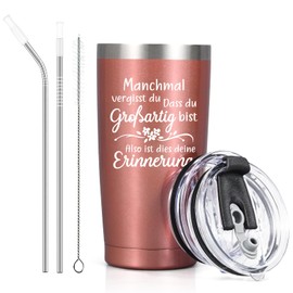 Livole Geschenke für Frauen, Sie, Freundinnen Geburtstagsgeschenk Frau, Beste Freundin Besonderes Geschenk - Manchmal Vergisst Du, Dass Du Großartig Bist - 20oz 600ml Doppelwandig Thermobecher to go