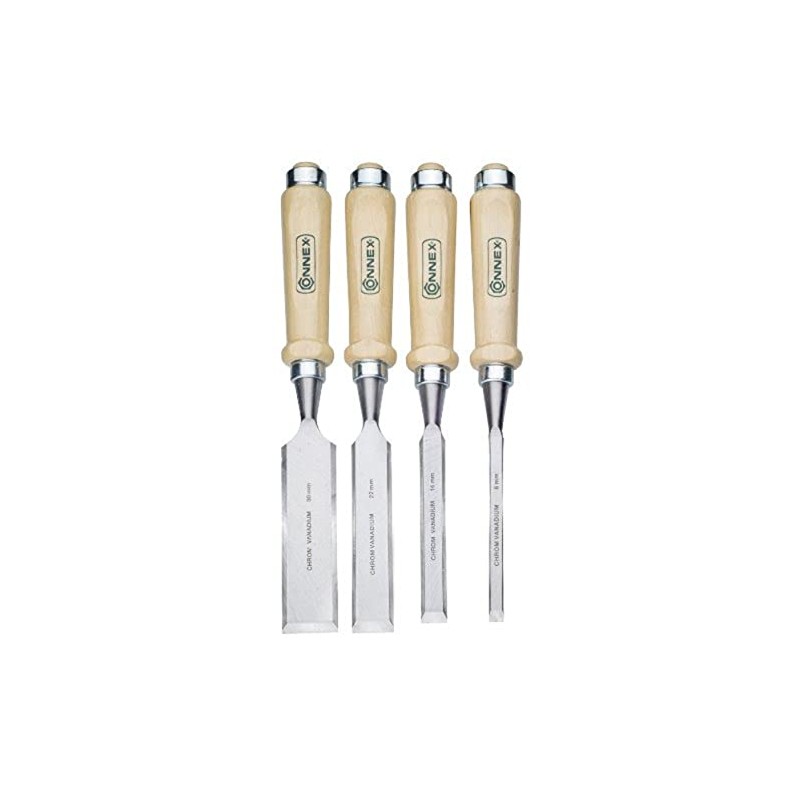Connex COX861000 Firmer Chisels Set with Wooden Handles, Set of