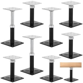 8 PCS Adjustable Floor Jacks, Heavy Duty Metal Post Floor Support, 5 to 8 Inches Mini Screw House Jack, Deck Foundation Lift Support, Level Support Floor Straightener for Balcony Patio Courtyard