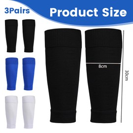 NATOSU 3 Pairs Children's Football Socks Unisex Socks Without Socks, Football Socks Children, Football Sleeves for Beginners and Teenagers, multicoloured
