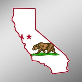 CMI PD249 2-Pack California State Flag Outline Decal Sticker | 5.5-Inches |