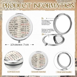 Geetery 8 Sets Book Lovers Gifts Library Due Date Mirror Library Makeup Vintage Pocket Compact Purse Mirror with Gift Cards OPP Bag for Women Teacher Bookish Readers Club Party Decoration