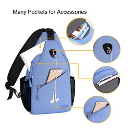 MOSISO Sling Backpack, Multipurpose Crossbody Shoulder Bag Travel Hiking Daypack, Airy Blue