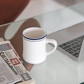 Syracuse New York Kings Inn Concave Mug Cuisine de Maman, White / 시라쿠스 뉴욕 킹스인 오목머그 퀴진드마망, 화이트