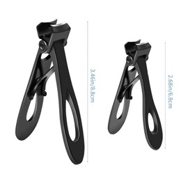DZOMK Nail Clippers Set,2 Pack Premium Sharp Stainless Steel Fingernail & Toenail Clippers with Sturdy ABS Case(Black)