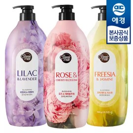 Aekyung [애경] 샤워메이트 플라워 블루밍 바디워시 900g x3개 [3종 각 1개씩] [Aekyung] Shower Mate Flower Blooming Body Wash 900g x3 [1 of each of 3 types]