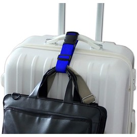 2Pack Luggag Strap for Carry On Bag, Adjustable Suitcase Belt Add a Bag Travel Attachment Accessories for Connect Your 3 Luggages, Blue