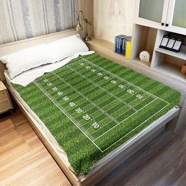 Rstick Football Field Green Lawn Blanket 50" x 60", Gifts for Football Lovers, Boy Teen